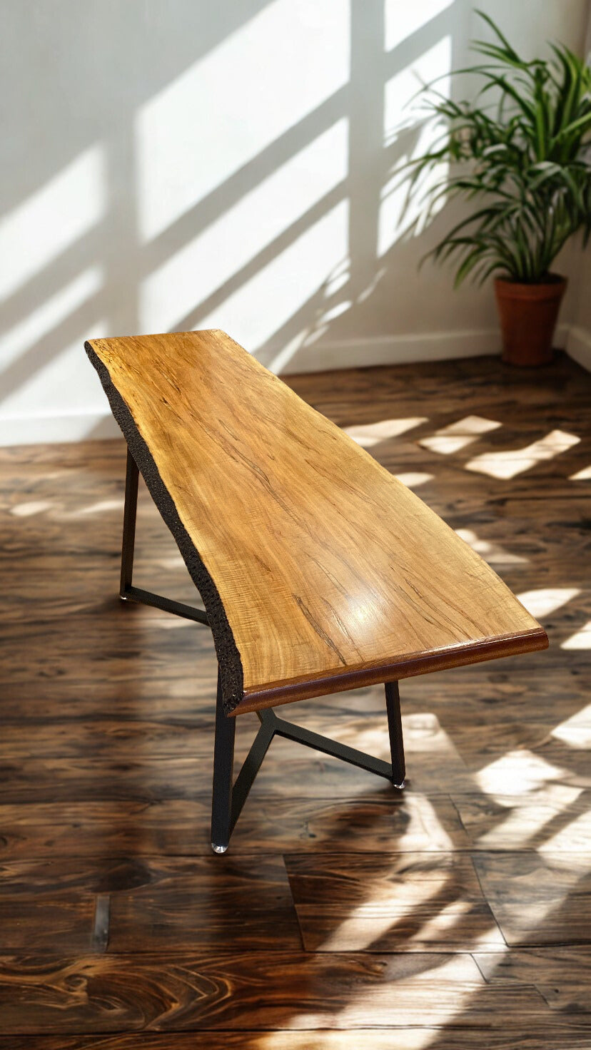 Live Edge Console Table with Metal Legs