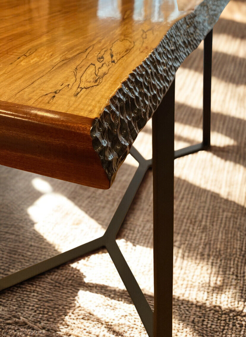Live Edge Console Table with Metal Legs