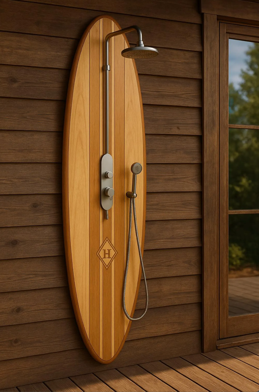 Surfboard Outdoor Shower Panel